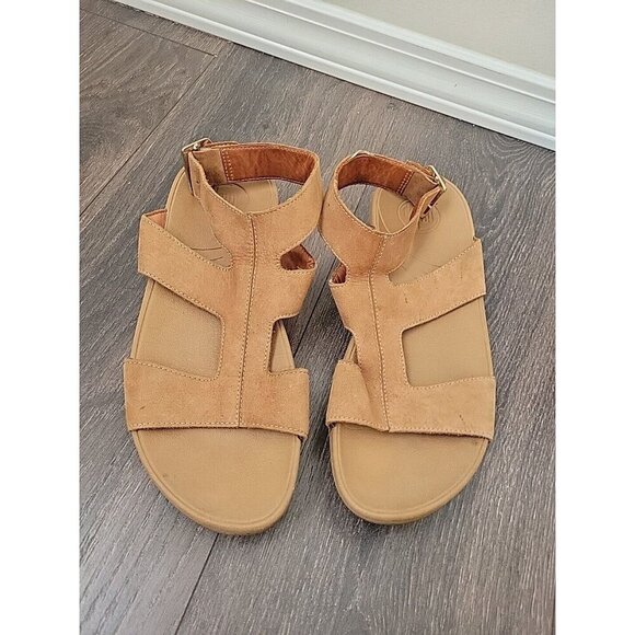 AMAZING! Fitflop Arena Gladiator Leather Ankle Wrap Sandals Sz 8 Tan - Picture 3 of 8